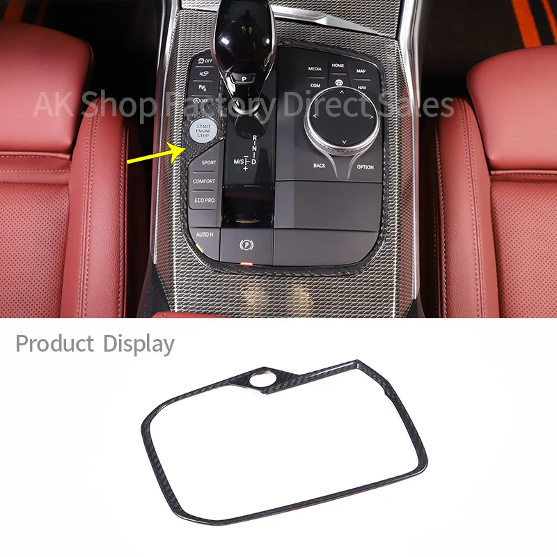 

For BMW 3 Series 4 Series 8 Series X3 X5 X6 X7 Series 2019-2022 Real Carbon Fiber Gear Panel Decoration Car Interior Accessories