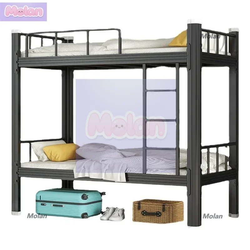 

Staff dormitory bunk bed with locker apartment single wrought iron bed school upper and lower bunk high and low double iron fram