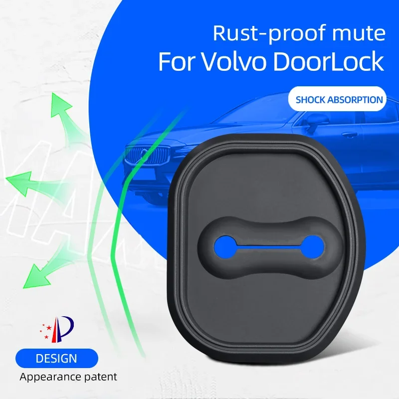 Door Lock Cover Applicable To 2014-2019 Volvo S60L S60 XC60 V60, Silicone Rust-Proof Mute Protector, 4Pcs Set