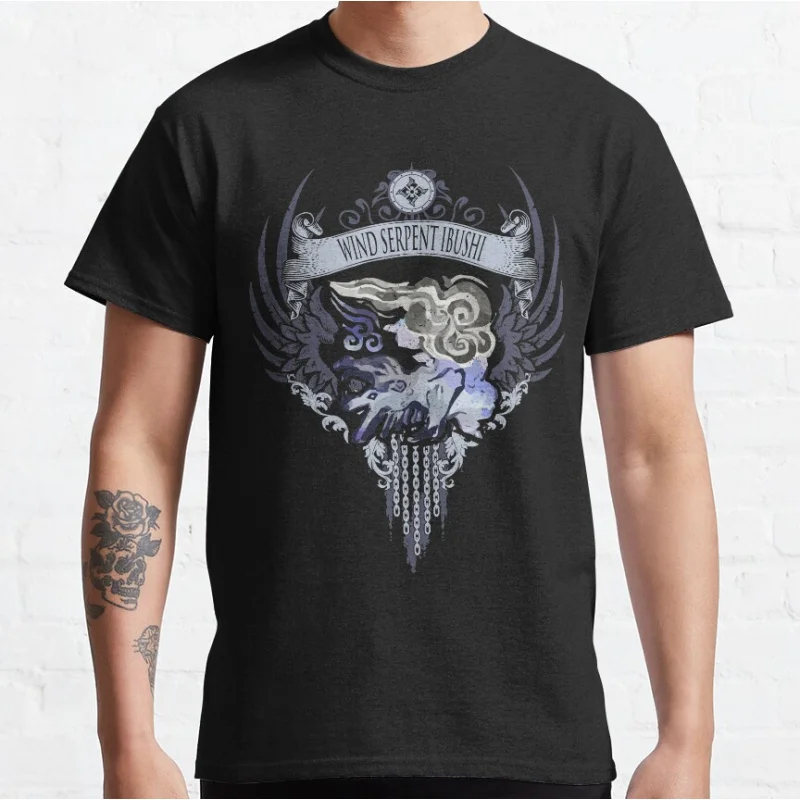

WIND SERPENT IBUSHI Monster hunter world gift t shirt for men Cartoon Video game MHW Graphic Tee Y2K Clothes All size tops