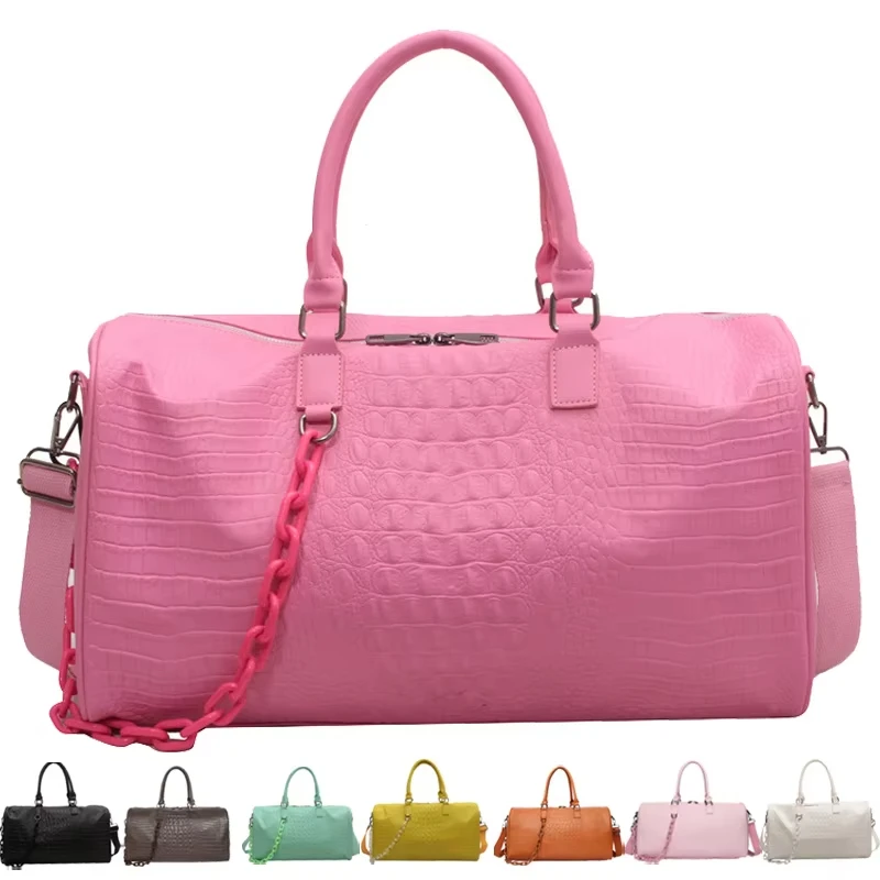 

Women Travel Duffel Bag Outdoor Business Trip Candy Color Shoulder Crossbody Bags Large Short Distance Fitness Luggage Handbag