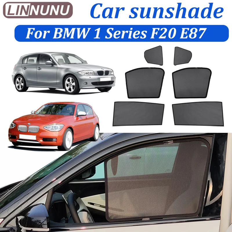 

LINNUNU For BMW 1 Series E87 F20 2004-2014 Magenetic Car Sunshade Windshield Curtain Side Window Sun Shade UV Protection parts