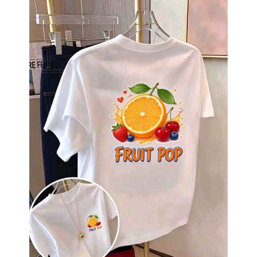 Dolce Vita Lemon Graphic T-Shirt for WomenFront & Back Italian Summer Print Top O-Neck Short Sleeve Daily Casual Cheap Clothes