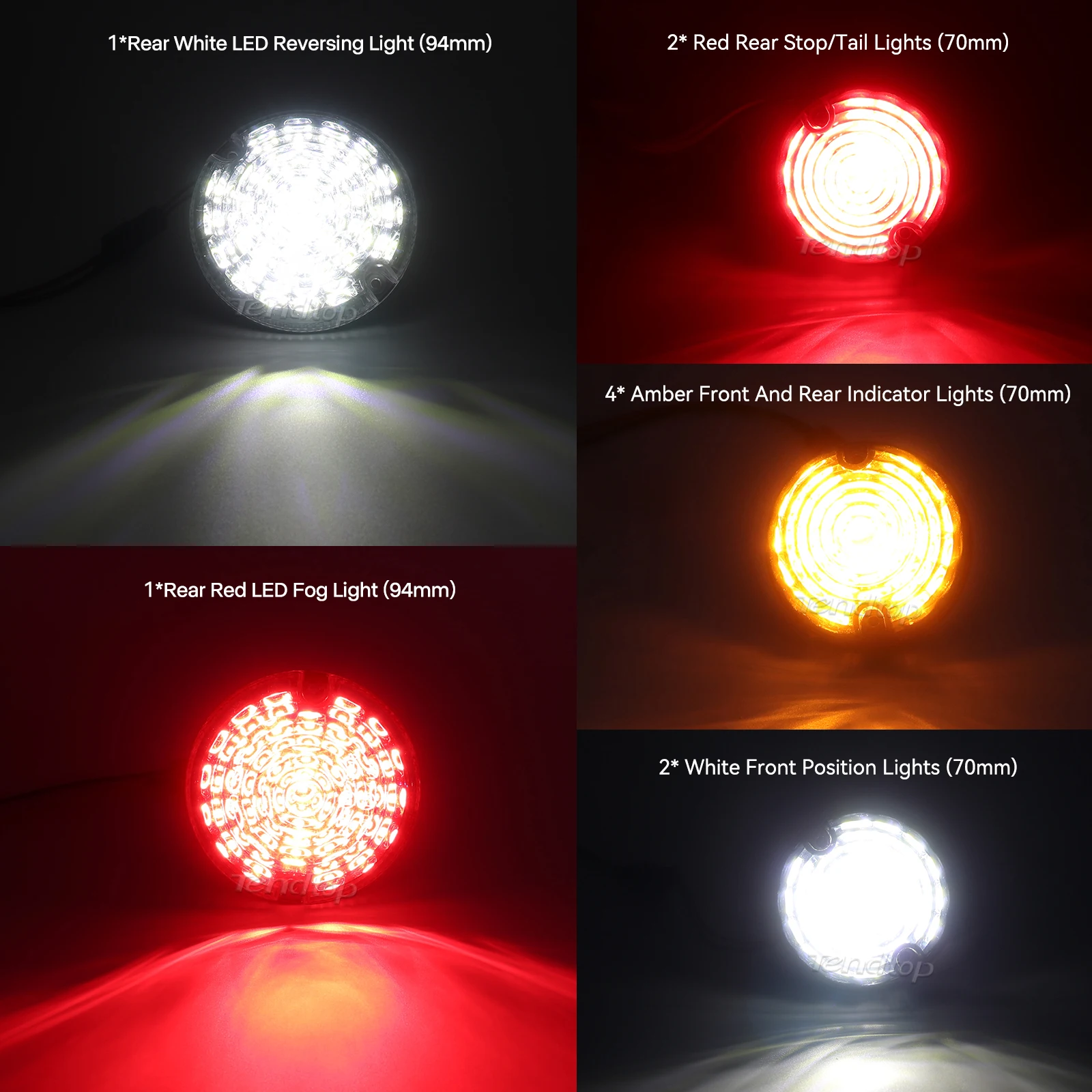 8/10PCS LED Complete Update kit Turn Signal Light/Parking Light/Brake Stop Light For Land Rover Defender 90/110 1983-1990
