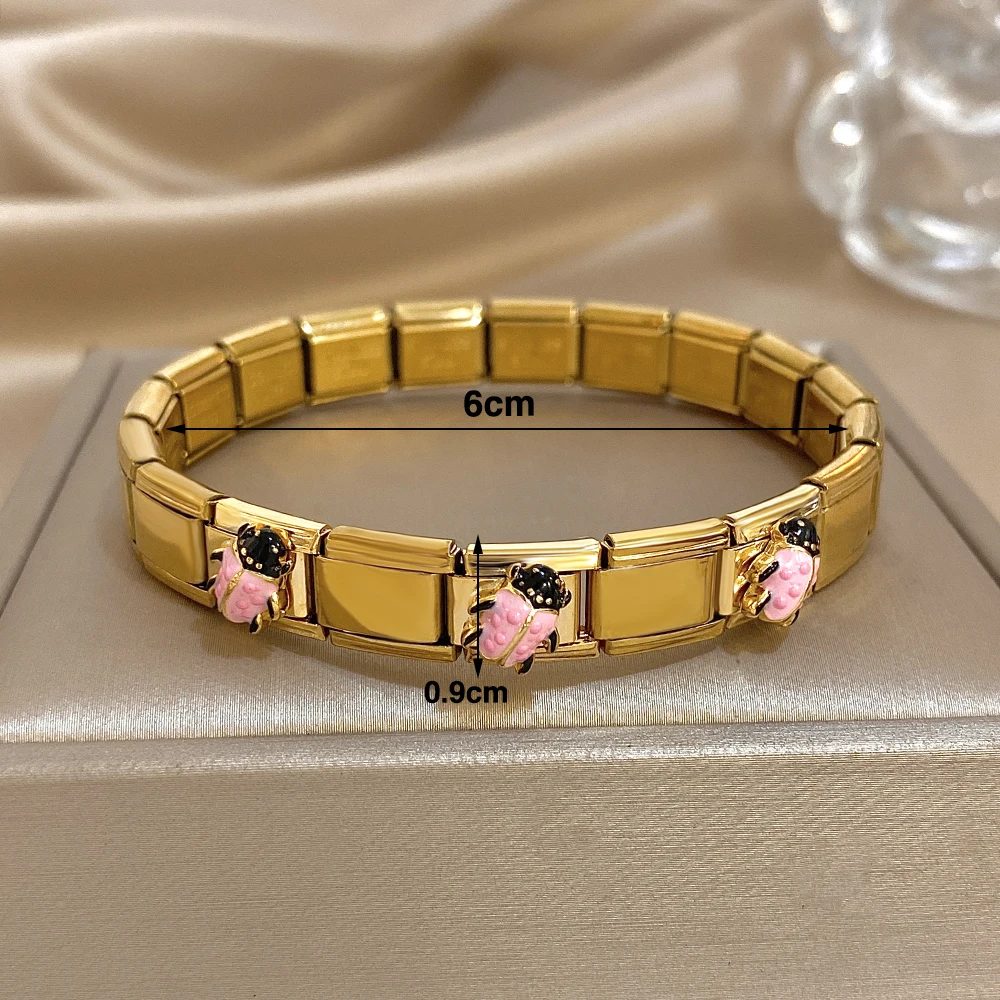 جديد الإيطالية سحر مطاطا الفولاذ المقاوم للصدأ خنفساء سوار أساور للنساء الرجال موضة حزام الساعات ربط سلسلة مجوهرات قابل للتعديل