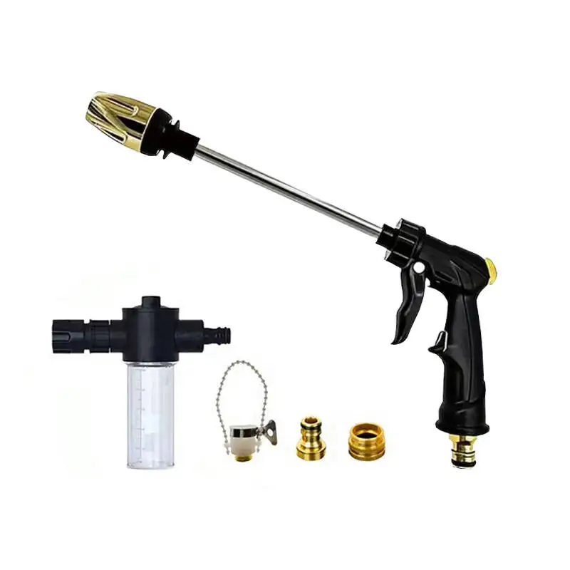Household Garden Water Gun Hose Nozzle Long Rod Watering Irrigation Spray Guns High-Pressure Foam Kettle Car Washing Gun