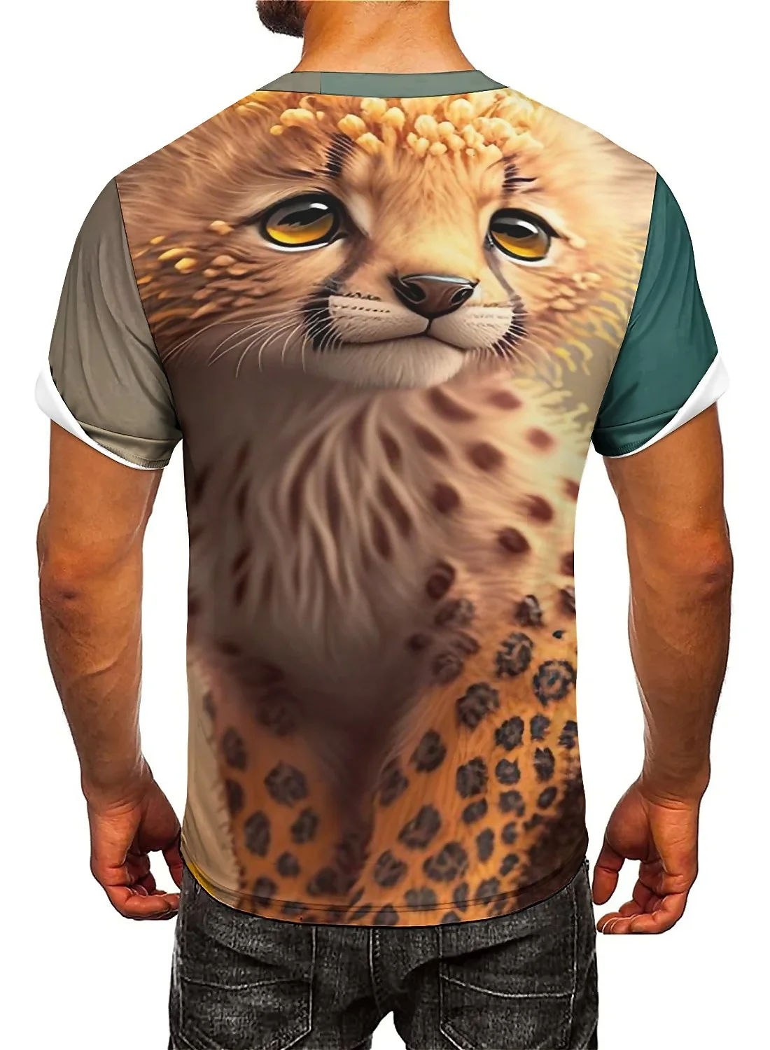 Summer street fashion men's 3D printed short-sleeved T-shirts are soft and comfortable, featuring crew neck prints on men's and