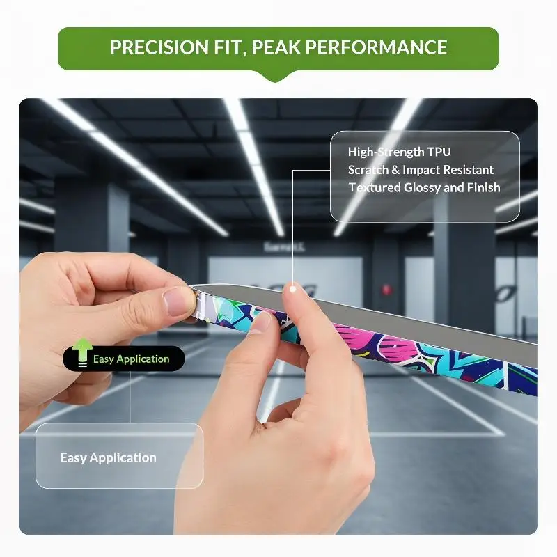 Colorful Graffiti Pickleball Paddle Edge Guard Tape High Adhesion Anti Scratch For Indoor Pickleball Sports Training