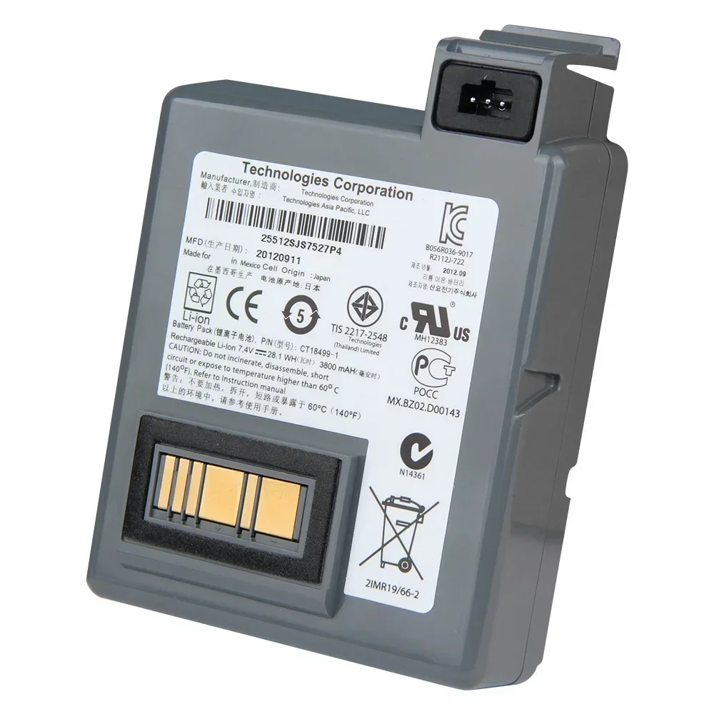 Batteries CT18499-1 For Zebra P4T Replacement Battery 3800mAh 7.4V 28.1Wh