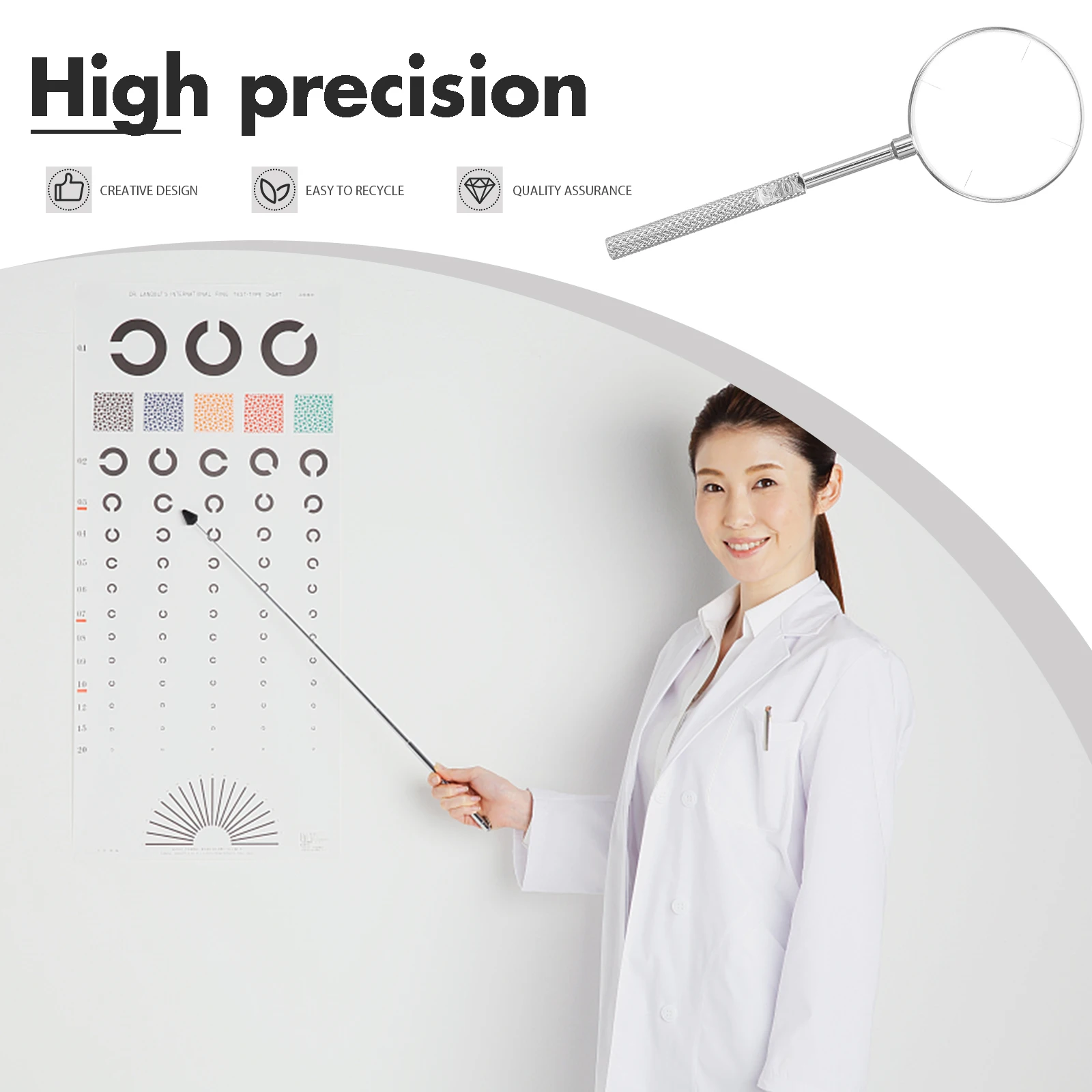 Optometry Tools Vision Test Cross Cylinder Optical Lens Portable Diopters Professional Lightweight Practical Eyesight Glass