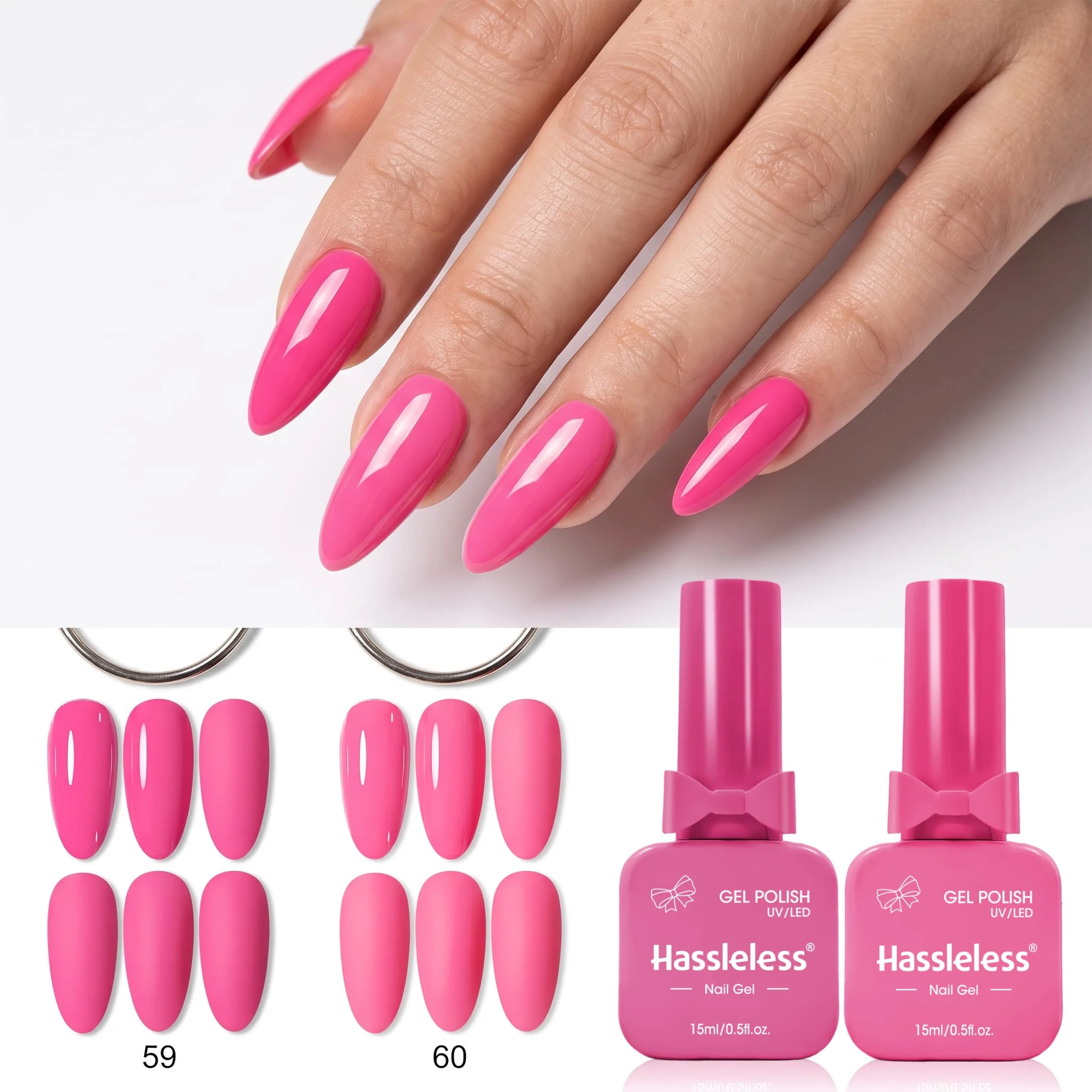 Hassleless 2-Piece Armor Gel Polish Set, High-Gloss Mirror Effect, Smooth Application and Even Color, Long-Lasting Color That Doesn'T Peel Off Easily, Suitable for Home DIY Color-Changing Nail Art Creations and Profess