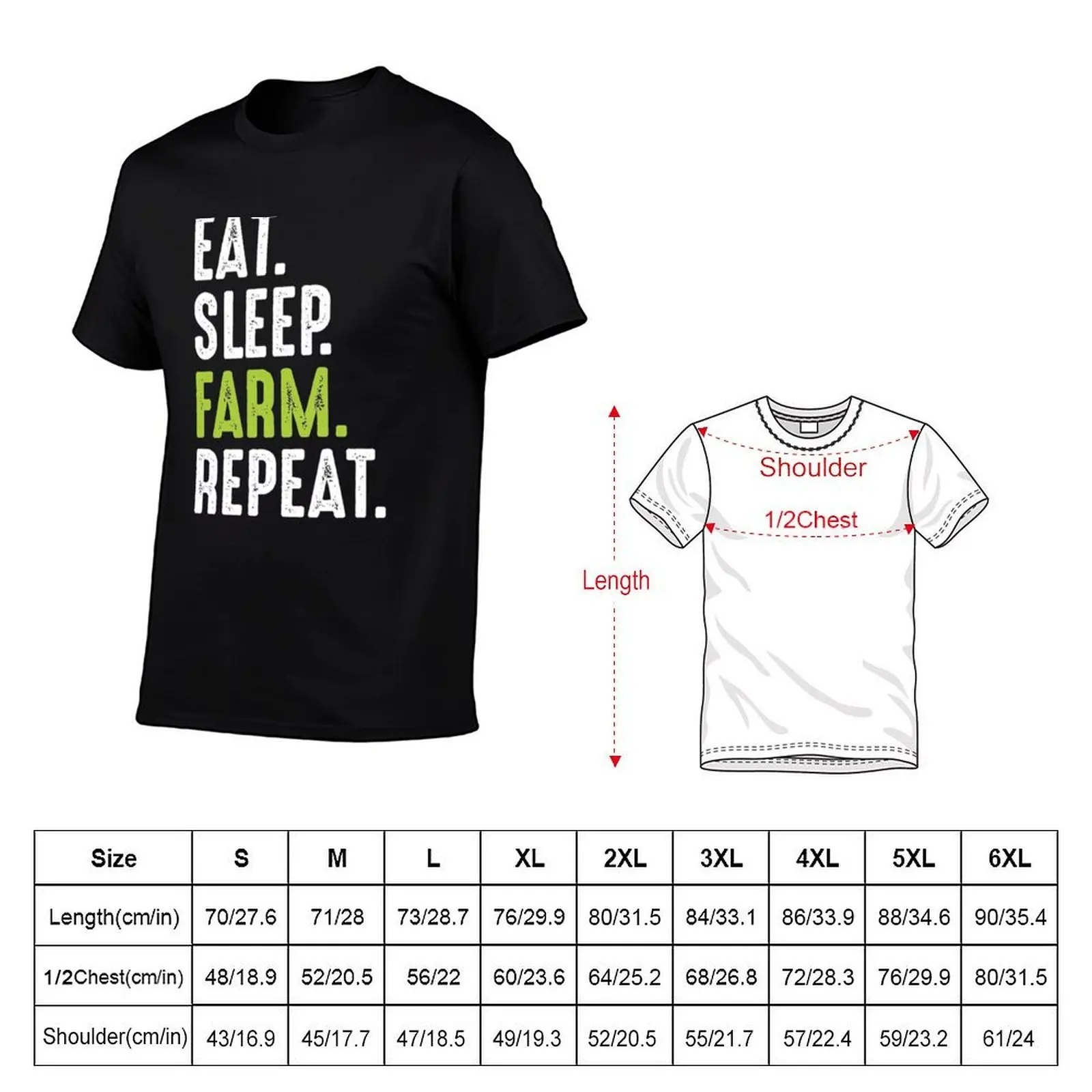 eat sleep farm repeat T-Shirt topping Funny t-shirt funny t shirts men