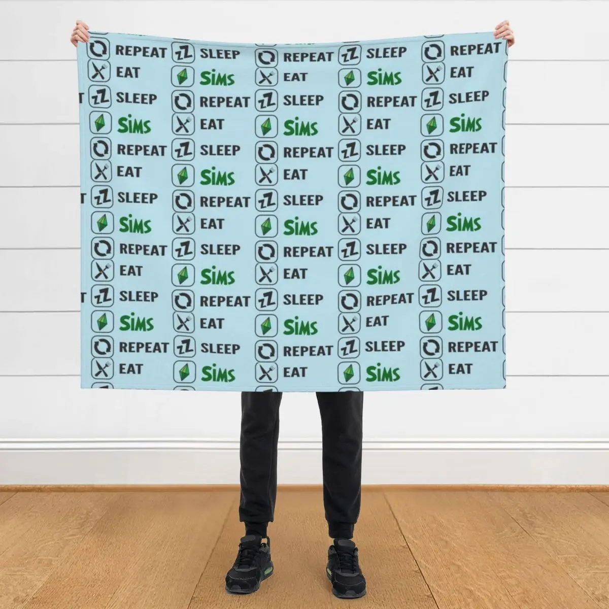 

Eat Sleep Sims RepeatThe Sims Throw Blanket halloween bed plaid for sofa Blankets