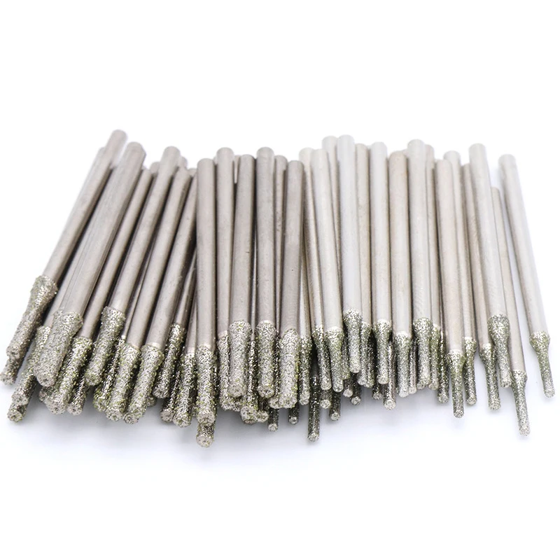 10PCS 0.4-3mm Diamond Coated Tipped Drill Bit Punch Needle A Needle Grinding Head Needle For Jade/Metal/Jewellery/Tile/Glass