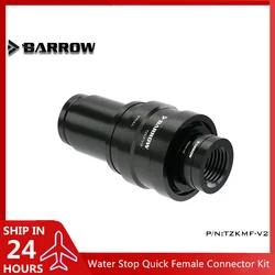 Barrow Water Stop Quick Disconnected QDC Drain Valve Sealing Coupling Female Connector Black Silver Blue Red Kit, TZKMF-V2