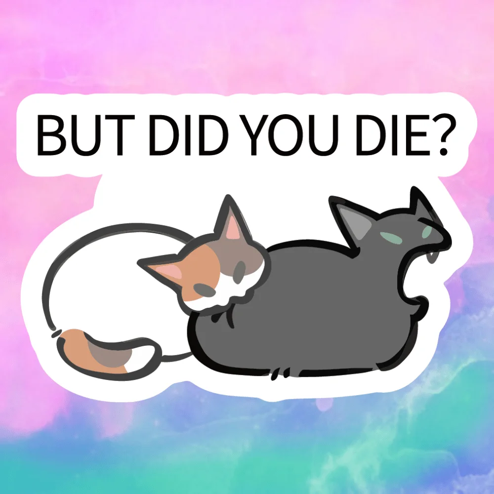 1pc White Cat Bites Grey Cat, Super Popular "anti Anxiety God Reply" Sticker, Suitable for Decorating Laptops and Water Bottles