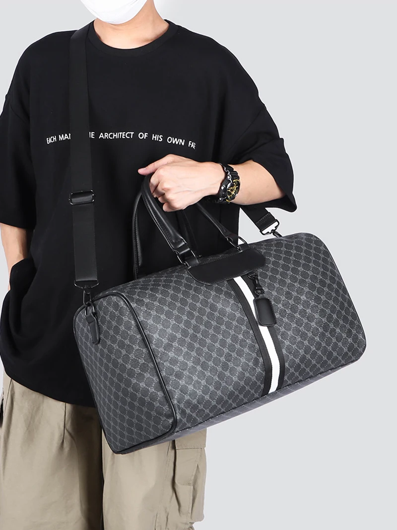 

Men's Gym Bag PVC Travel Totes Duffle Women Fashion Sports Business Fitness Casual Luggage Handbag Outdoor Shoulder Bag for Man