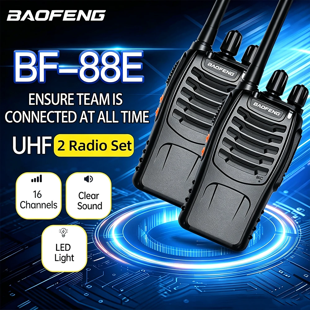 Baofeng BF 88E Upgrade BF888S PMR446 Walkie Talkie with 1500mAh Battery VOX Handsfree EU Legal License Free Handheld Radio