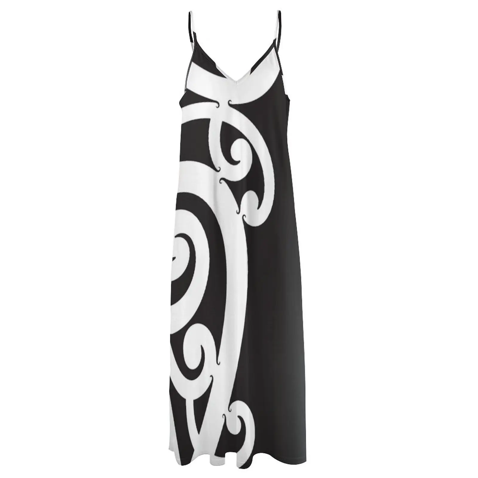 Black and White Layered Maori Koru Design Sleeveless Dress luxury evening dresses for women 2023 dress dresses Beachwear