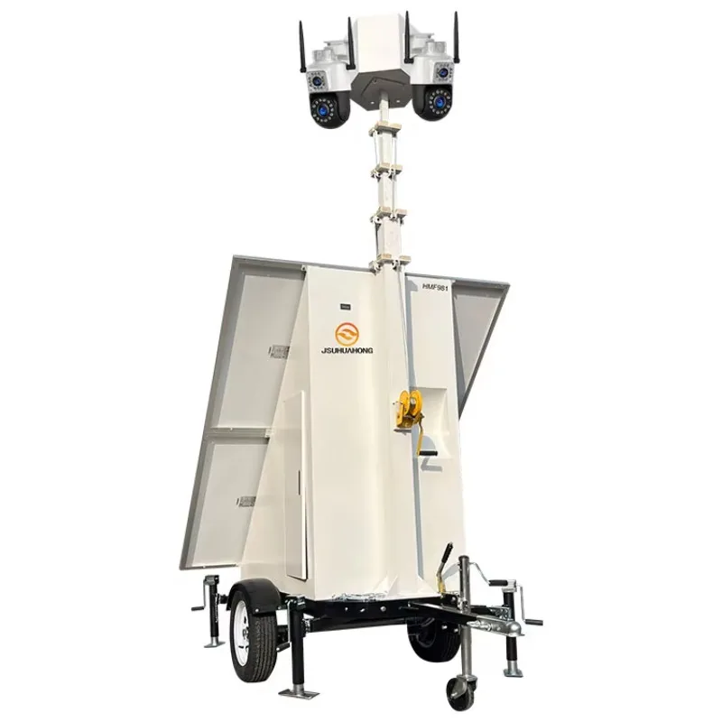 Mobile Light Tower Integrated Surveillance Camera Solar Energy Storage Outdoor Security Monitoring Lighting Tower Customized