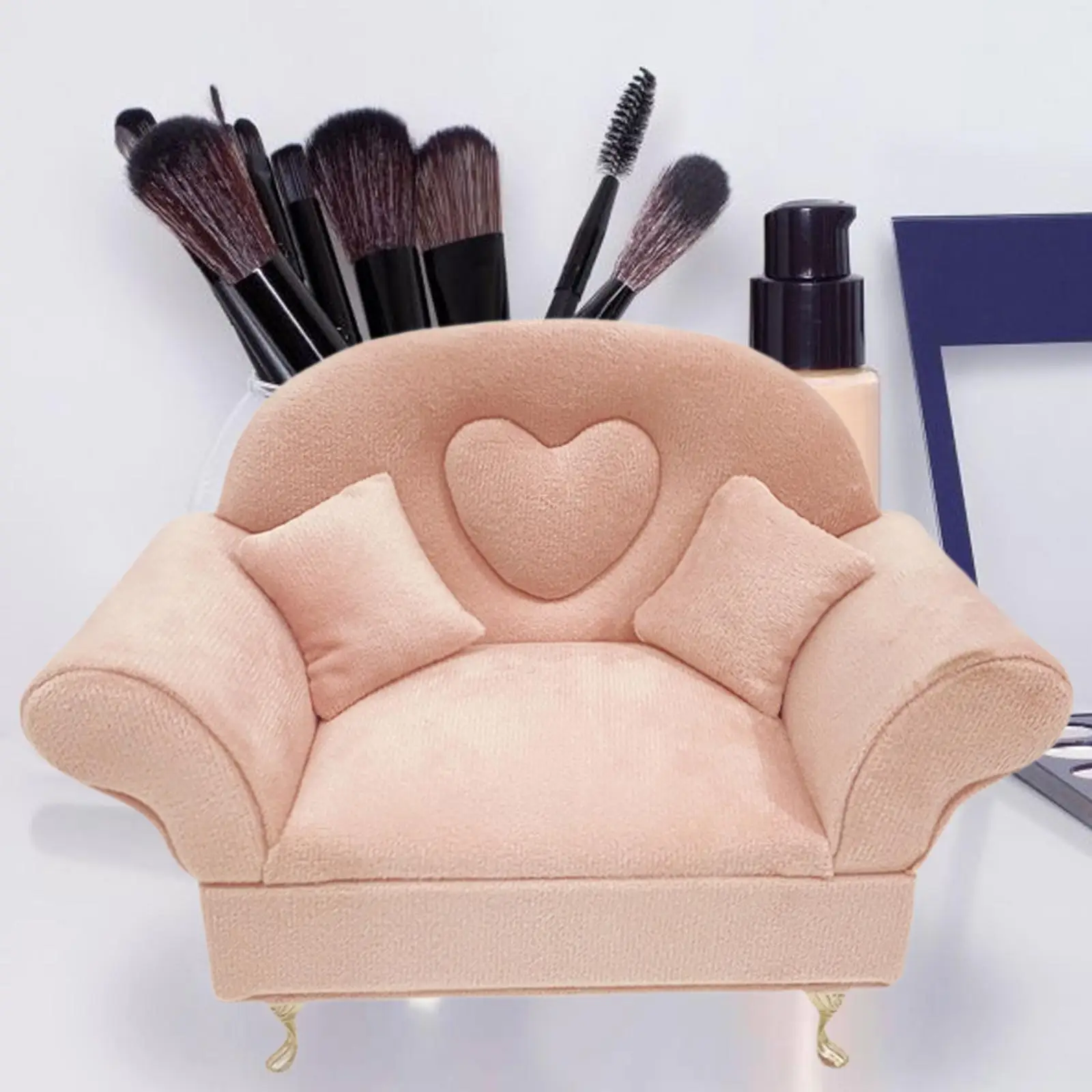 1/6 スケールミニソファ、ミニチュアドールハウスアクセサリー、ジュエリーボックスミニチュア装飾ジュエリーケースオーナメントドールハウス家具