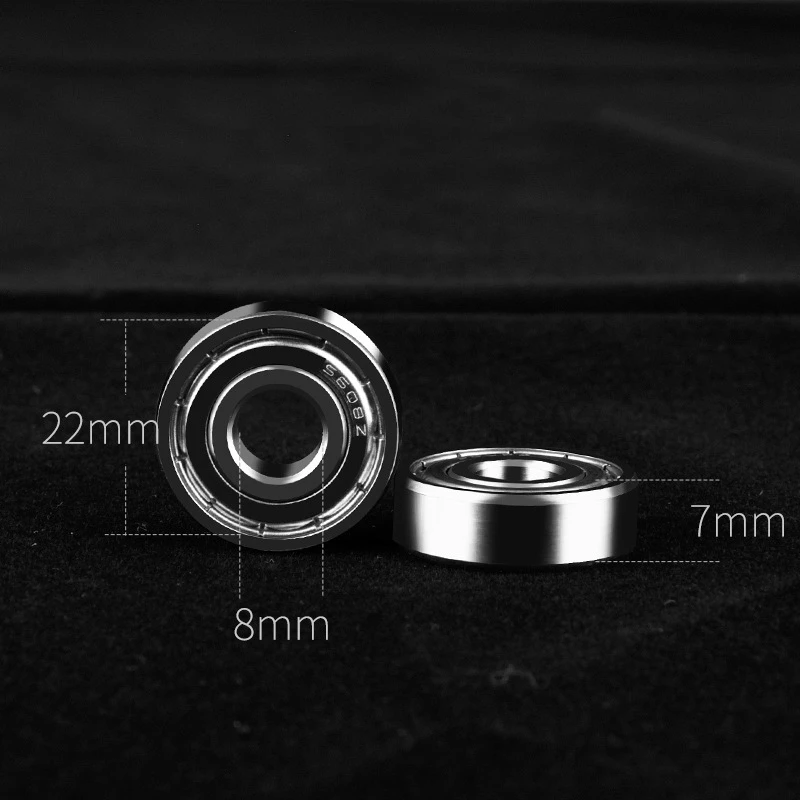 10Pcs 8X22X7mm S608ZZ Stainless Steel Mute Deep Groove Ball Bearing Waterproof Wear Resistant Toy Skateboard Bearings