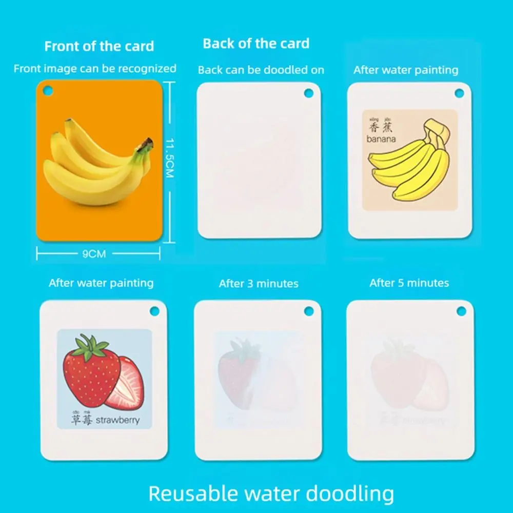 漫画パターン魔法の水描画カード破れない落書き再利用可能なぬりえカードさまざまなテーマ認知カード