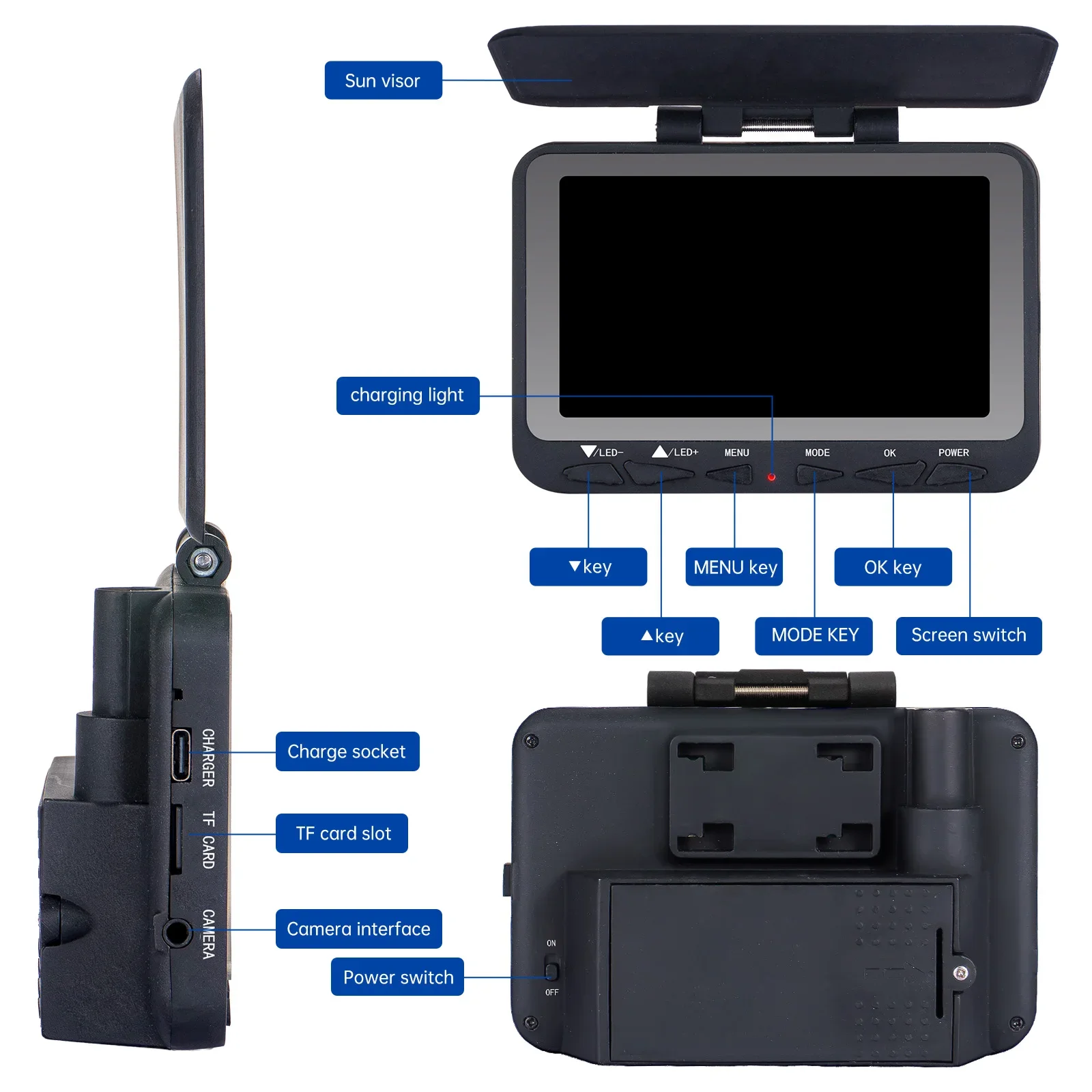 SYANSPAN Sewer Pipe Inspection Camera DVR 16GB Video Recording, Broecope Drain Camera IP68 Waterproof 8500MHA Battery 20/30/50M image 4