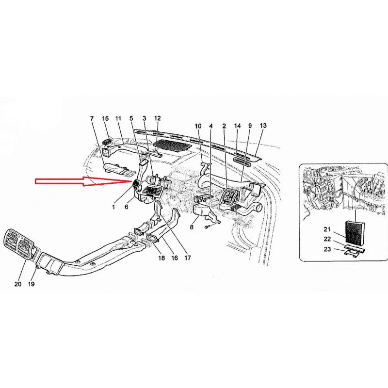 Applied to Maserati GRANCABRIO MC GRANTURISMO air conditioning vents 68238500 68233000