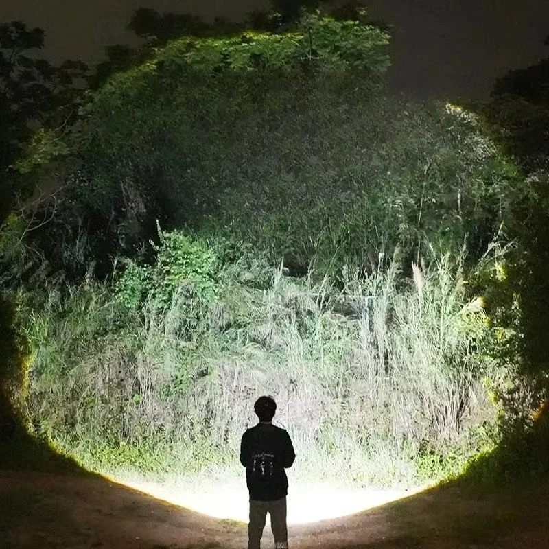 Xiaomi Mijia Outdoor Flashlight LED Portable USB Rechargeable with Hook Zoomable Torch Camping Hiking Long-range Emergency Lamp