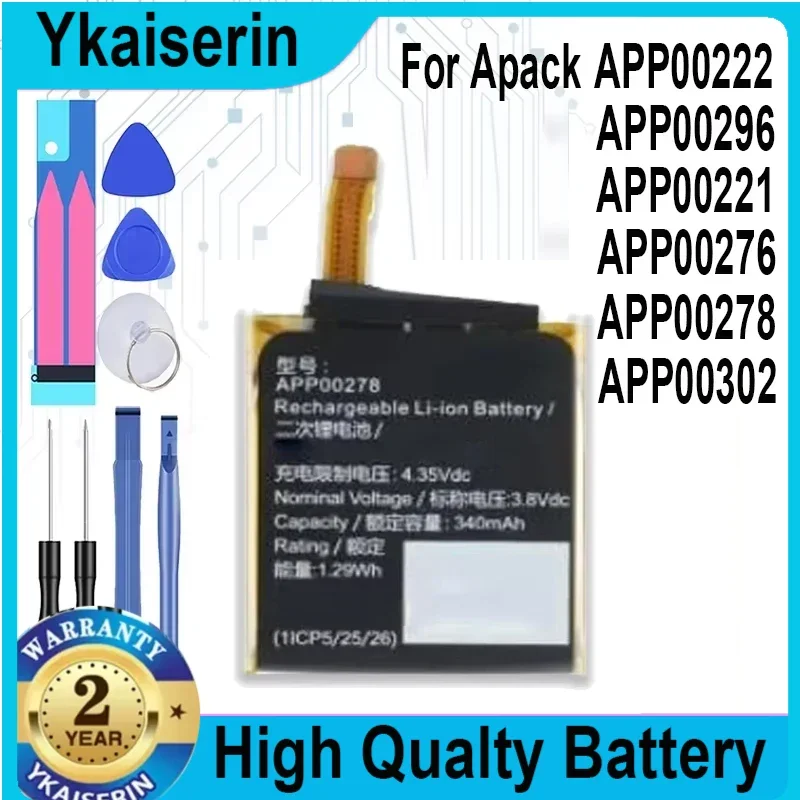 Battery for Apack APP00296 for Fossil Gen 5 /Fossil Julianna HR FTW6035 APP00276 APP00278 APP00221 APP00222 APP00302 + Tools