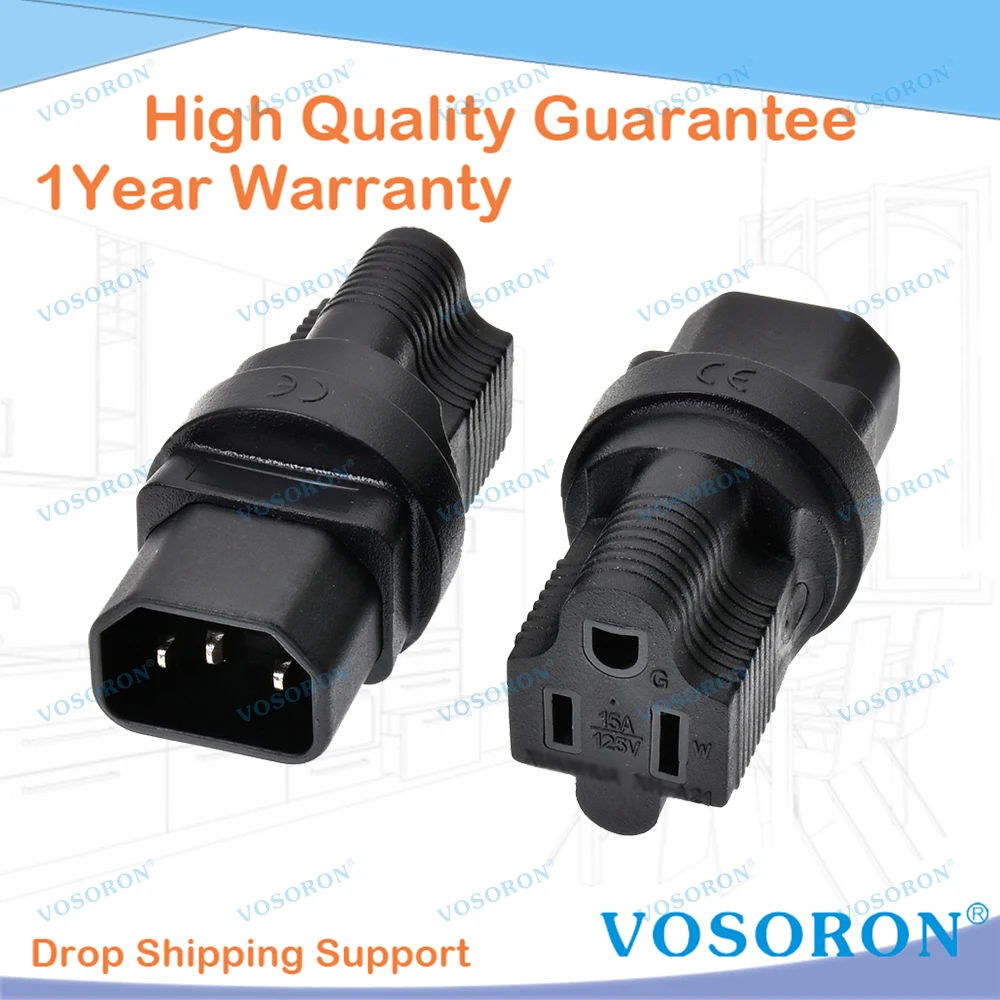 

3-контактный адаптер питания США C14 к NEMA 5-15R для стандартного адаптера питания компьютера 15 А/125 В