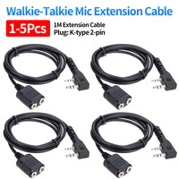 1-5Pcs Walkie Talkie Extension Core for Baofeng UV-5R 888S Replacement Microphone Headset Mic Cable Ham Radio Accessories 1M