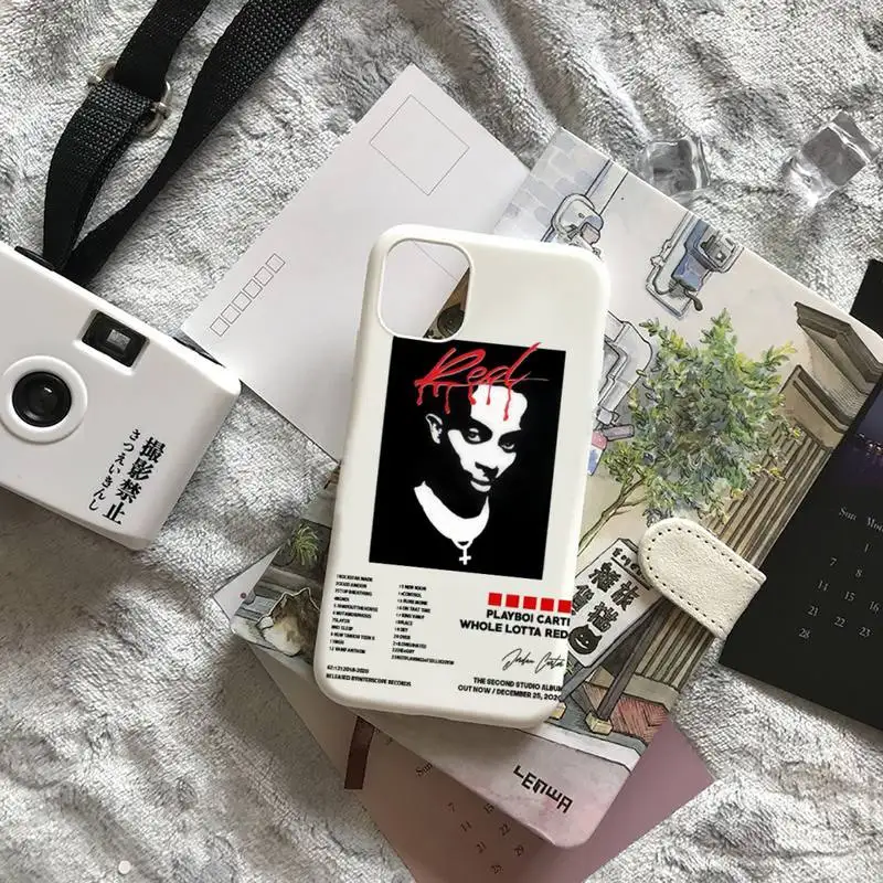 Playboi Carti Whole Lotta Red Phone Case Candy Color for iPhone 14 11 12 13 mini pro X XS XR MAX Plus