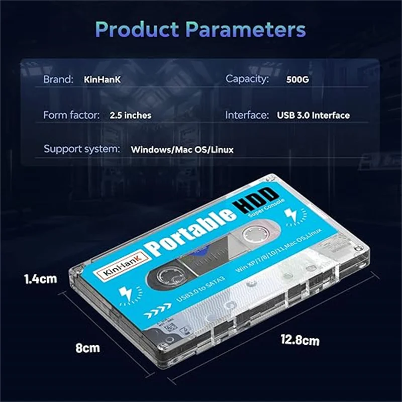 500G Portable External Hard Drive Batocera 33 With 110000+ Game Games for PS2/PS1/SS/MAME/ARCADE Emulator for Laptop/PC/Windows