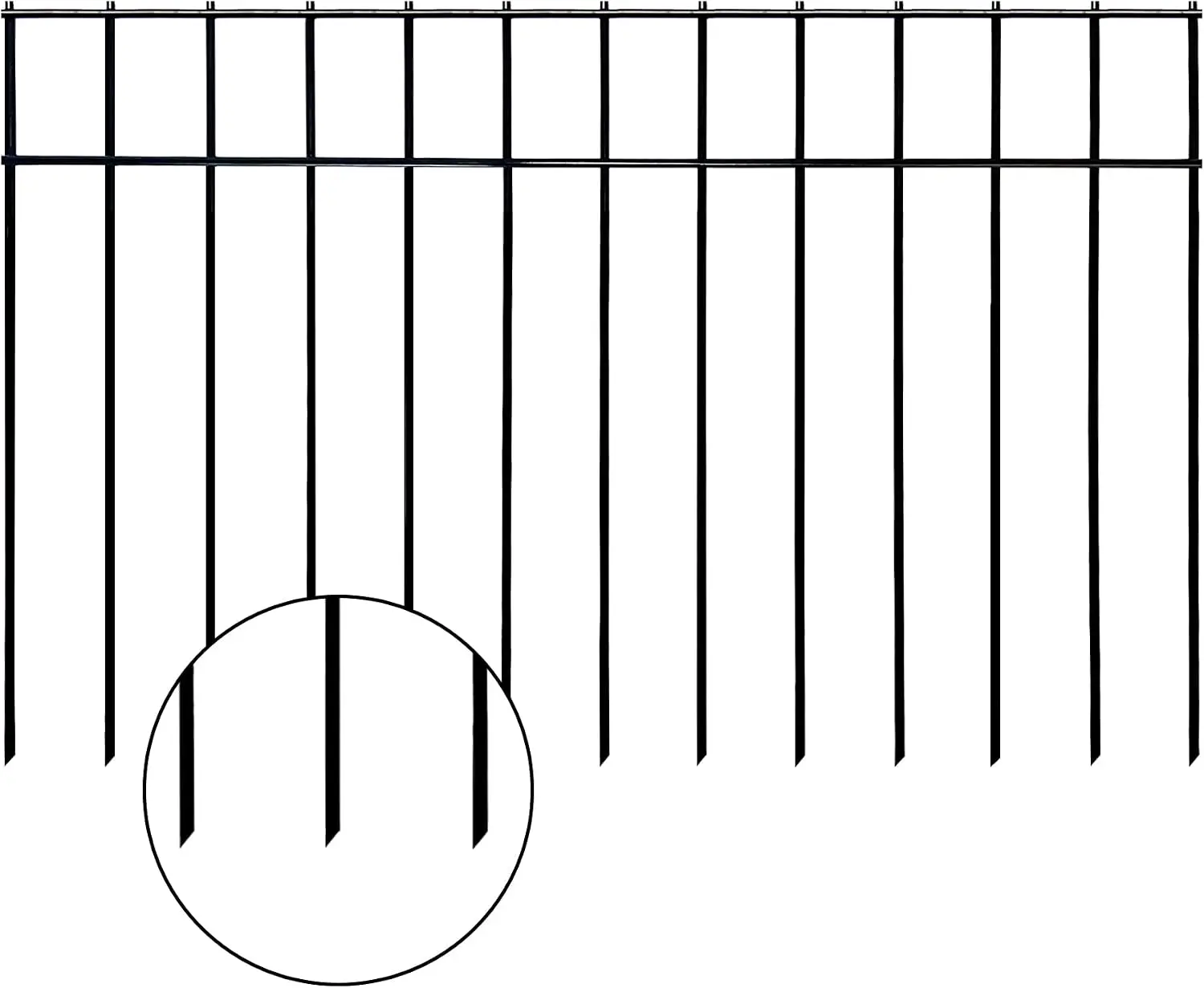 Animal Barrier Fence No Dig, 30FT x 15IN Dog Digging Barrier Fence | 15 Pack 24x15 Inch Decorative Metal Garden Fence Pet