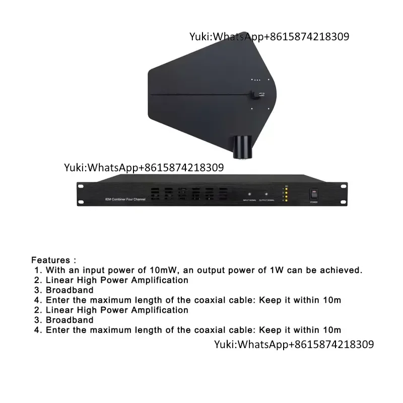XTUGA BJ4 UHF 4 Channel Signal Amplifier Combiner Splitter Passive Antenna Distribution for in Ear Wireless  System