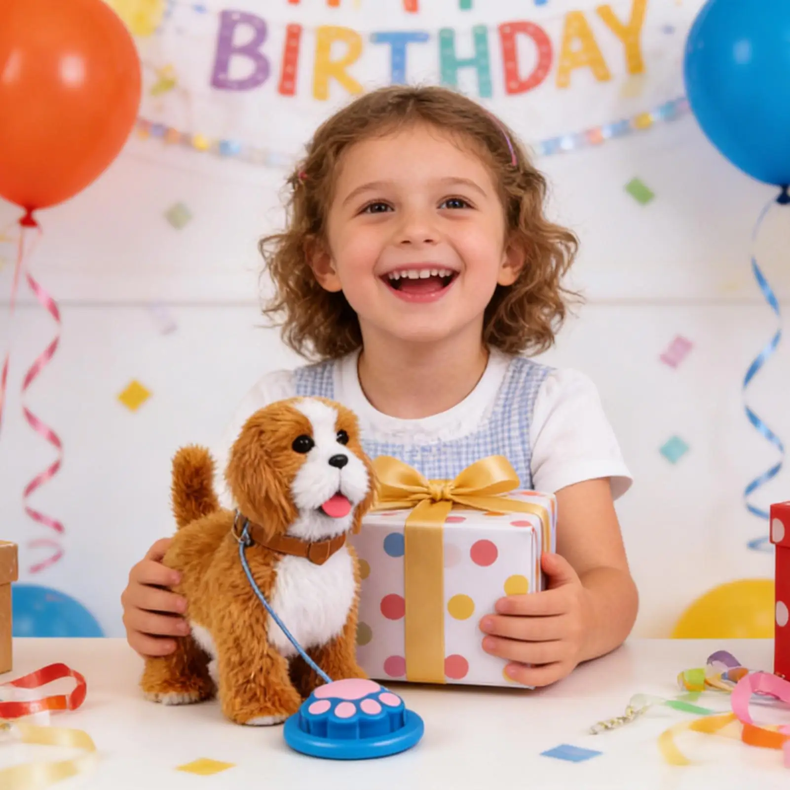 Giocattolo Interattivo Cucciolo di Cane in Peluche, Cane Robot Elettronico che Cammina, Abbaia e Scodinzola, Realistico Cucciolo Robot, Giocattolo Morbido e Carino per Bambini