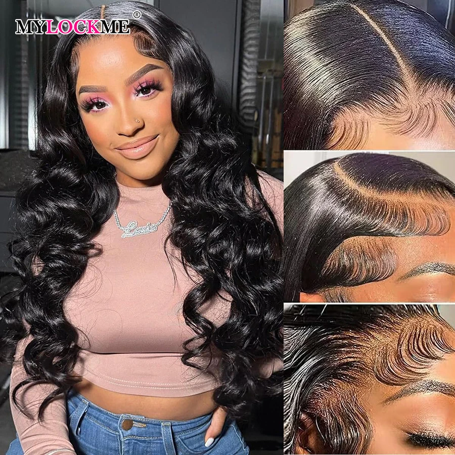 360 Hd Transparent Lace Frontal Wigs Mylockme Brazilian Human Hair 100% Pre Plucked Wig 360 Lace Wig Human Hair