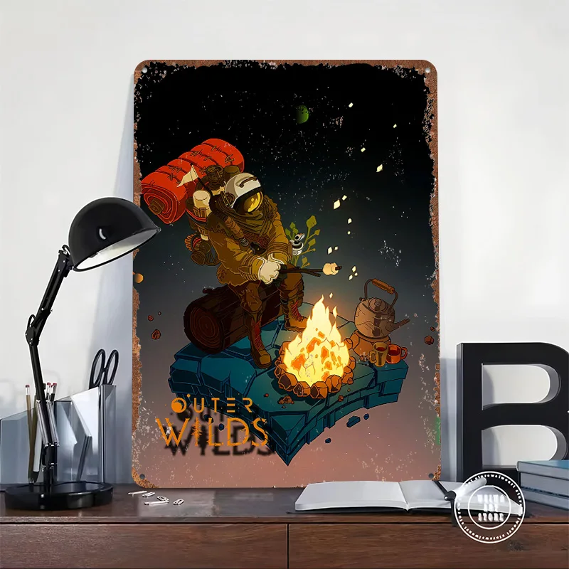 Outer Wilds Printed Poster Customized Retro Wall Art Vintage Metal Tin Signs for Home Decor Living Room Decoration Gaming House