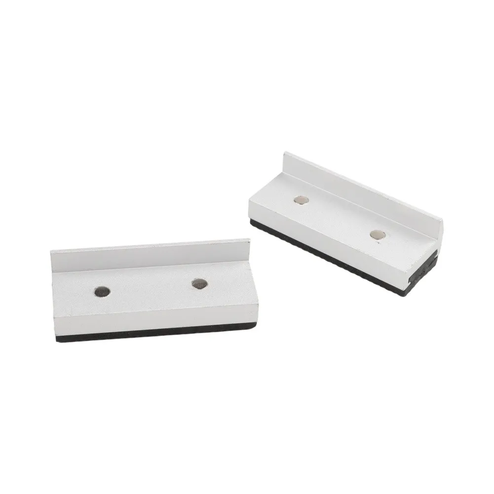 2pcs Magnetic Soft Pad Jaw Rubber for Metal Vise Tools with Anti Slip Diamond Pattern for Precision Work 2pcs Magnetic