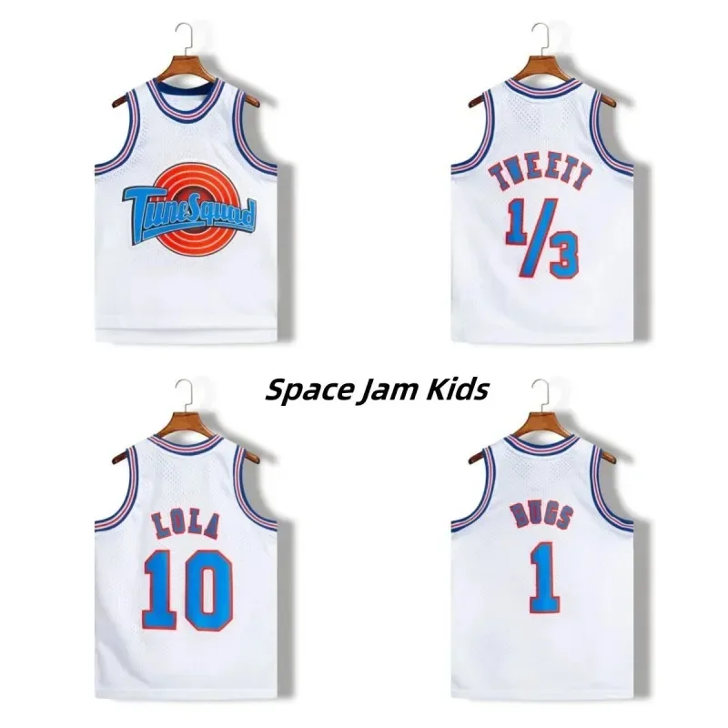 Space Jam Kids LOLA 10 TWEETY 1/3 TAZ Película Tune Squad Camiseta de baloncesto infantil Camiseta deportiva para bebé Coslon
