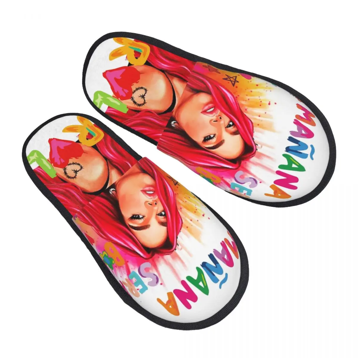 Custom Print Women Manana Sera Bonito Karol G House Slippers Cozy Warm Memory Foam Fluffy Slipper Indoor Outdoor Shoes