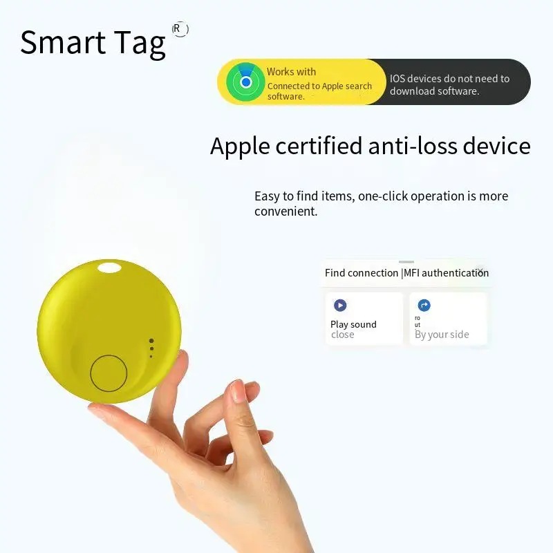 

Трекер Blue-tooth, желтая бирка для системы Apple Find My Smart Tags Finder для ключей, сумки для домашних животных, детское устройство против потери