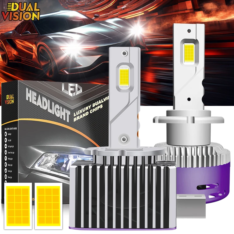 

Dualvision D3S D1S D4S D2S LED Car Headlights HID D1R D2R D3R D4S D8 Turbo LED Lamp CSP 6000K Plug&Play Super Bright Light Bulb