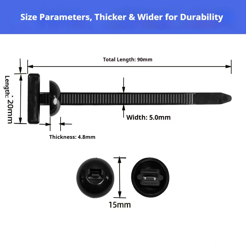 Multifunctional Push Rivet Cable Tie Clip Retainer Fastener for Engine Undercover Fender Liner Mud Flap Automotive Accessory