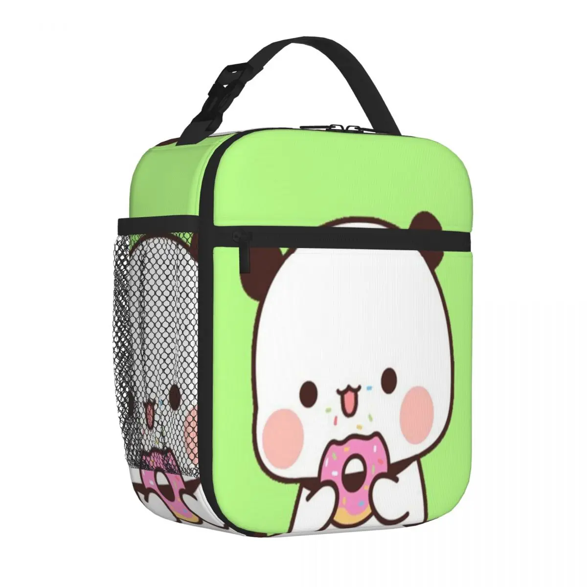 Bestselling Cute Bubu Is Enjoying The Donuts Ruffled Waterproof Lunch Bag Countryside Trip Adjustable Strap Lunch Bag