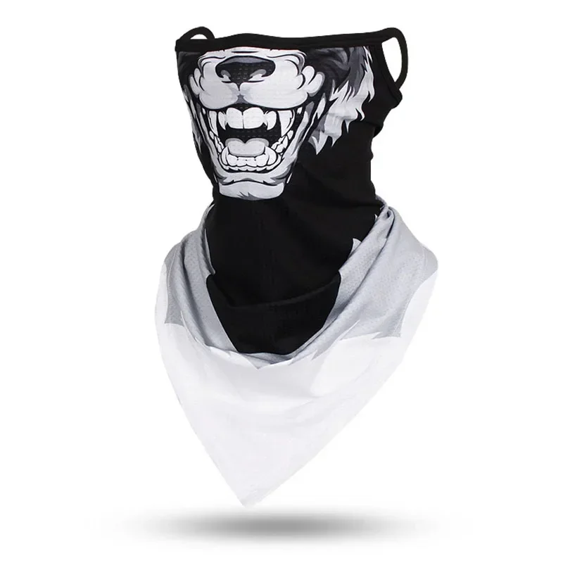 Multifunctional 3D Animal Print Tube Scarf Earloops Neck Face Cover Men Women Motorcycle Headgear Balaclava Cycling Face Mask