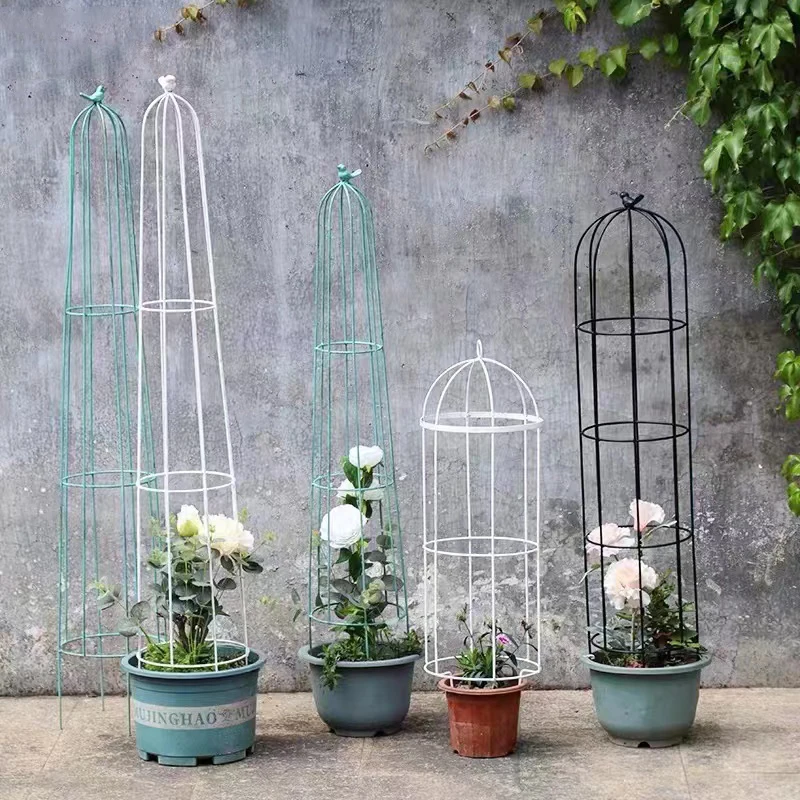 Agriculture Metallic Plant Support Frame Pot Bracket Shelf Climbing Flower Fixed Plant Growth For Vines Fastener Garden Macrame