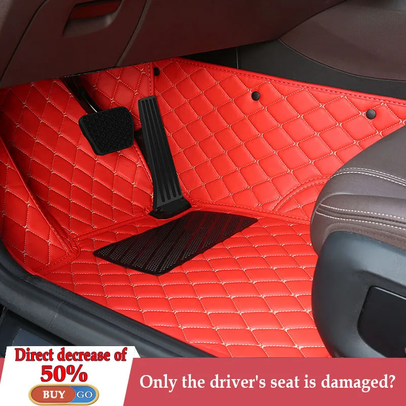 WZBWZX 5D 맞춤형 다이아몬드 가죽 1 피스 드라이버 자동차 바닥 매트, 오라 그랜드 캣 펑키 캣 발레 캣용, 방수 자동차 액세서리 